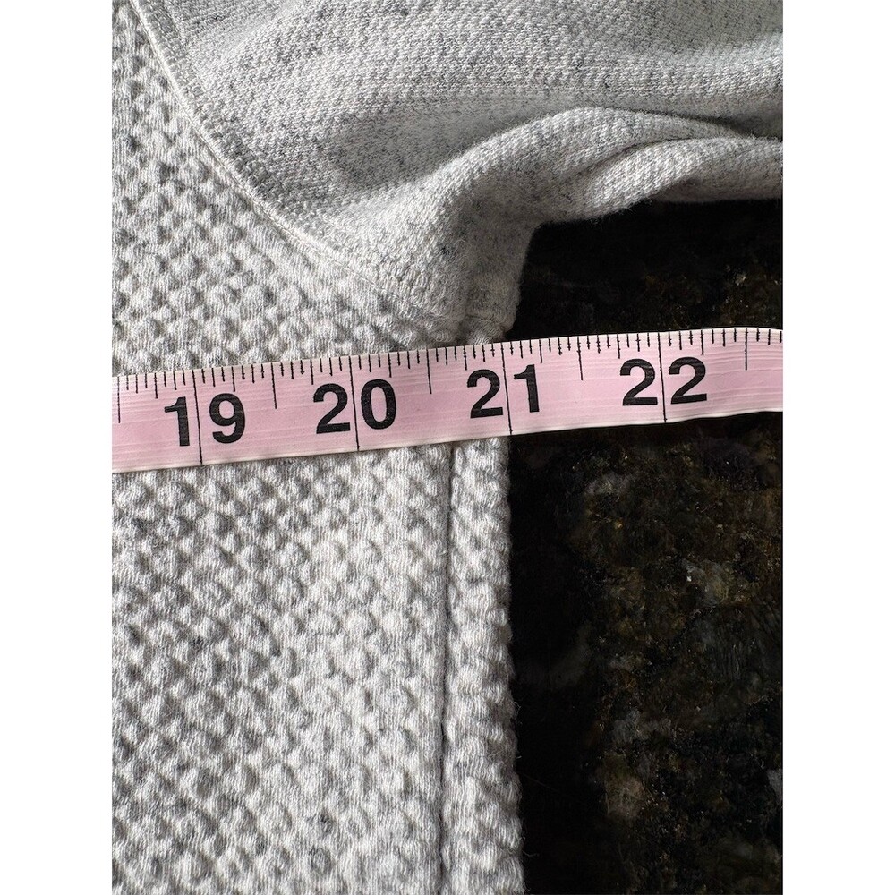 Russell Hoodie Mens Size M Light Gray Pullover Waffle Knit Kangaroo Pocket - Picture 7 of 9